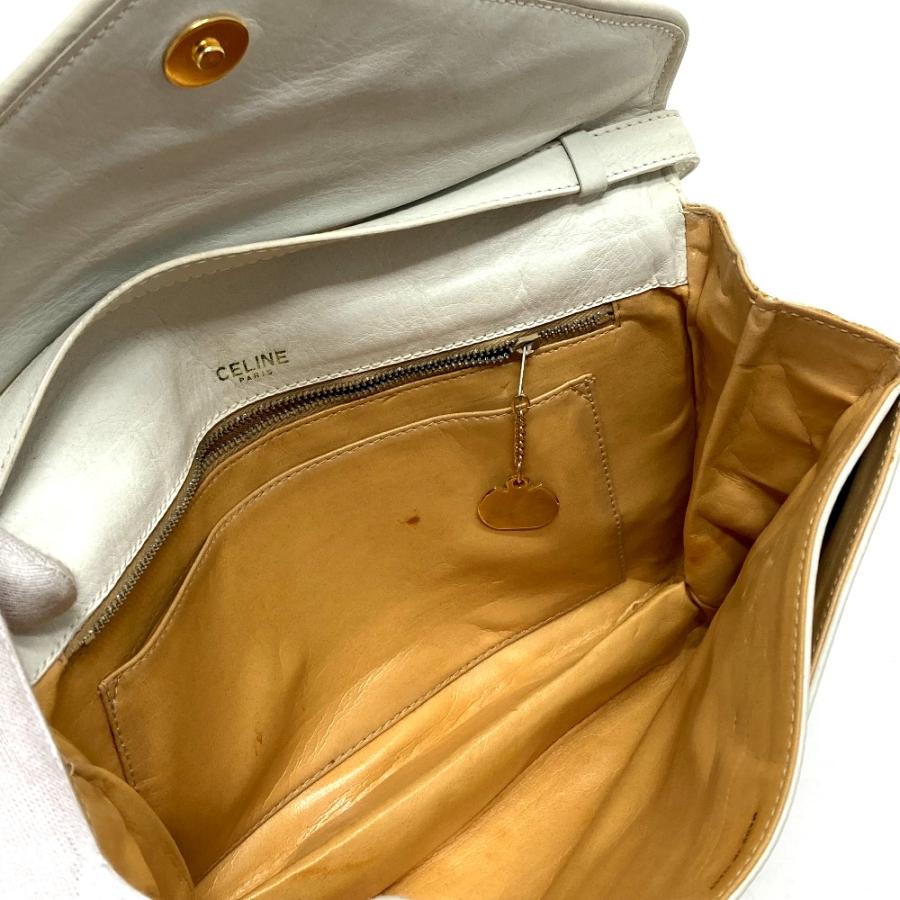 CELINE セリーヌ ヴィンテージ 斜め掛け マカダム金具 ショルダーバッグ ホワイト レディース【中古】 | CELINE | 05