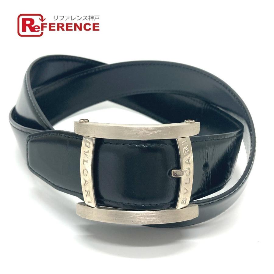 BVLGARI ブルガリ アショーマ シルバーバックル ベルト レザー