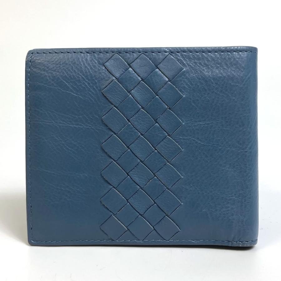 ボッテガヴェネタ イントレチャート 2つ折り財布 ブルー BOTTEGA VENETA ボッテガヴェネタ イントレチャート 2つ折り財布