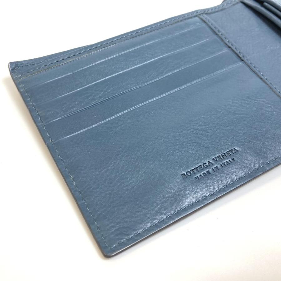 BOTTEGA VENETA ボッテガヴェネタ イントレチャート 2つ折り財布 レザー ブルー系 レディース【中古】 |  | 05