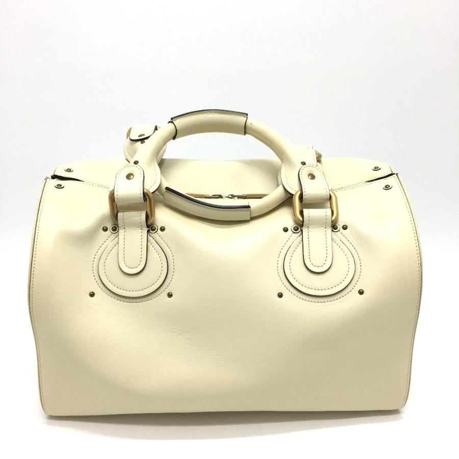 Chloe（クロエ） パディントン ボストンバッグ レザー オフホワイト系