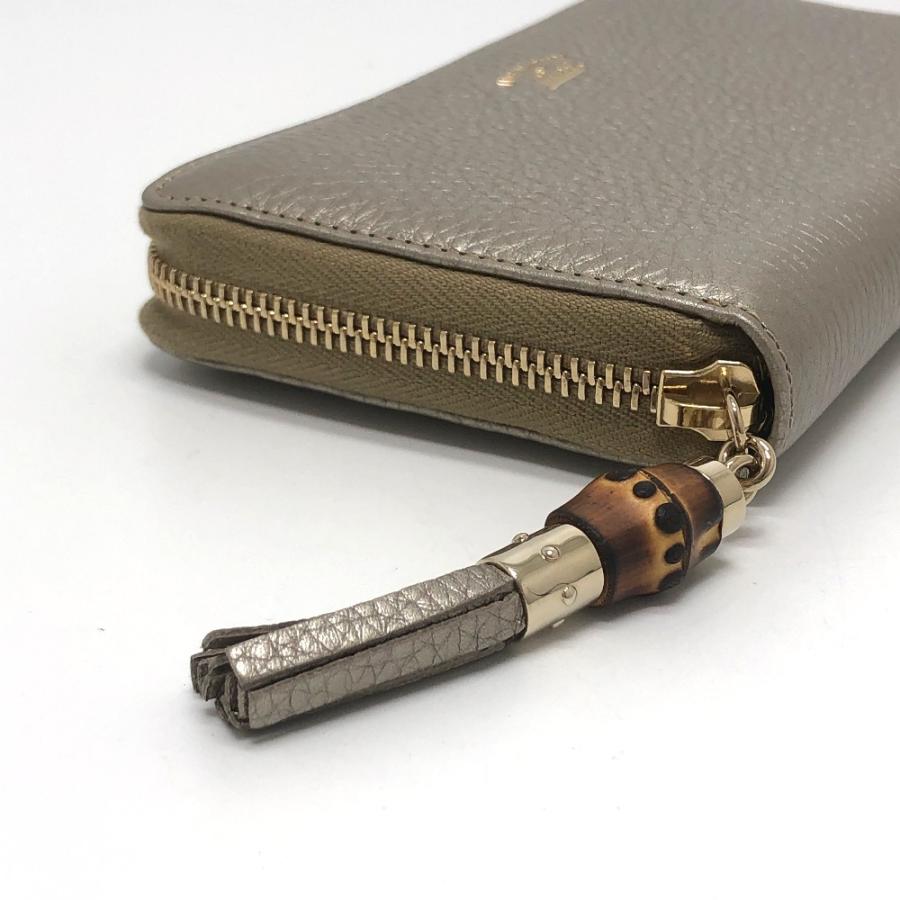 GUCCI グッチ 307984 バンブー コンチネンタルウォレット ラウンドファスナー 長財布 レザー シャンパンゴールド レディース【中古】 | GUCCI | 02