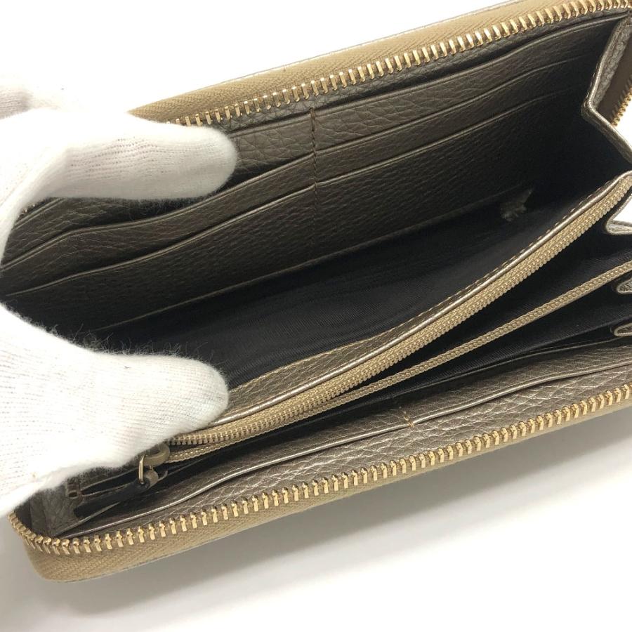 GUCCI グッチ 307984 バンブー コンチネンタルウォレット ラウンドファスナー 長財布 レザー シャンパンゴールド レディース【中古】 | GUCCI | 07