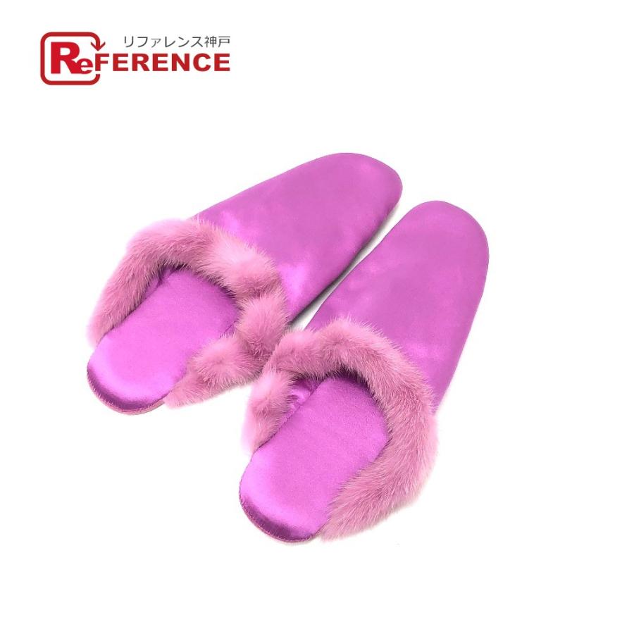 PRADA プラダ ルームシューズ ポーチ付き スリッパ パープル系 レディース【中古】 | PRADA