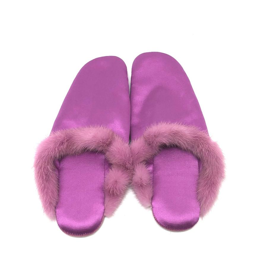 PRADA プラダ ルームシューズ ポーチ付き スリッパ パープル系 レディース【中古】 | PRADA | 01