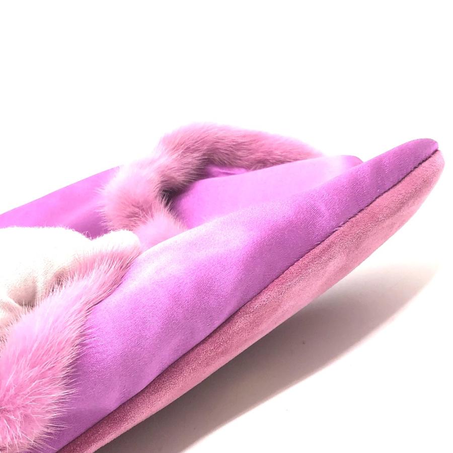 PRADA プラダ ルームシューズ ポーチ付き スリッパ パープル系 レディース【中古】 | PRADA | 05