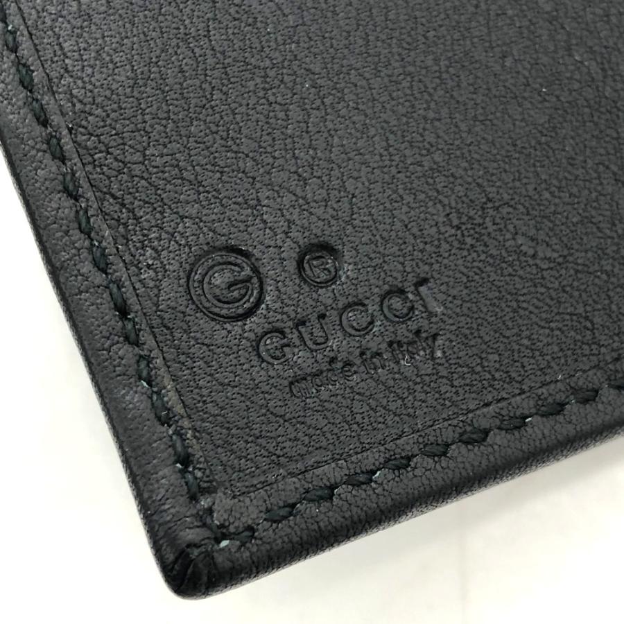 GUCCI グッチ 143389 二つ折り  型押し 総柄 長財布 ブラック レディース【中古】 | GUCCI | 08