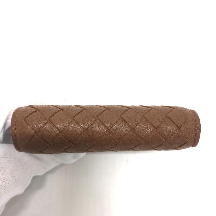BOTTEGA VENETA ボッテガヴェネタ イントレチャート コンパクトウォレット サイフ 3つ折り財布 レザー ブラウン レディース【中古】 |  | 02