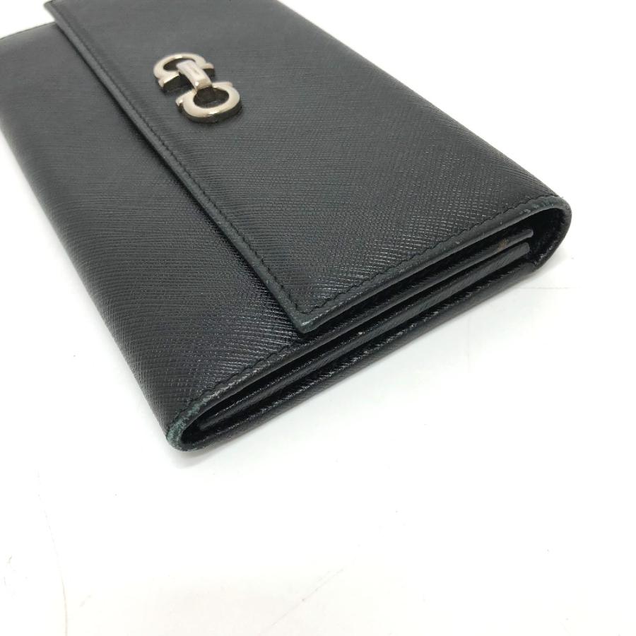 Salvatore Ferragamo サルヴァトーレフェラガモ ガンチーニ ウォレット 小物 2つ折り財布 PVC/レザー ブラック レディース【中古】 |  | 02