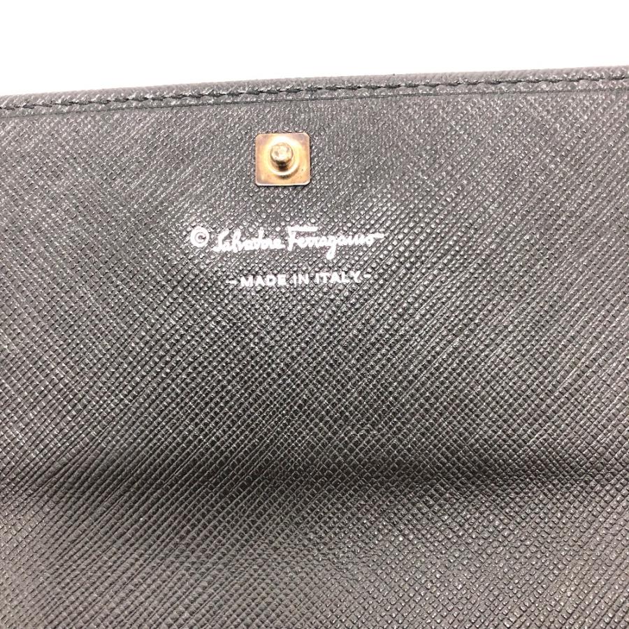 Salvatore Ferragamo サルヴァトーレフェラガモ ガンチーニ ウォレット 小物 2つ折り財布 PVC/レザー ブラック レディース【中古】 |  | 05
