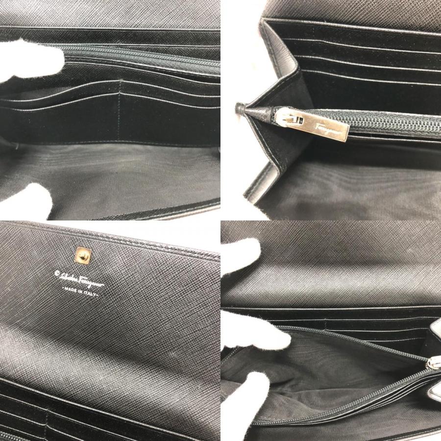 Salvatore Ferragamo サルヴァトーレフェラガモ ガンチーニ ウォレット 小物 2つ折り財布 PVC/レザー ブラック レディース【中古】 |  | 08