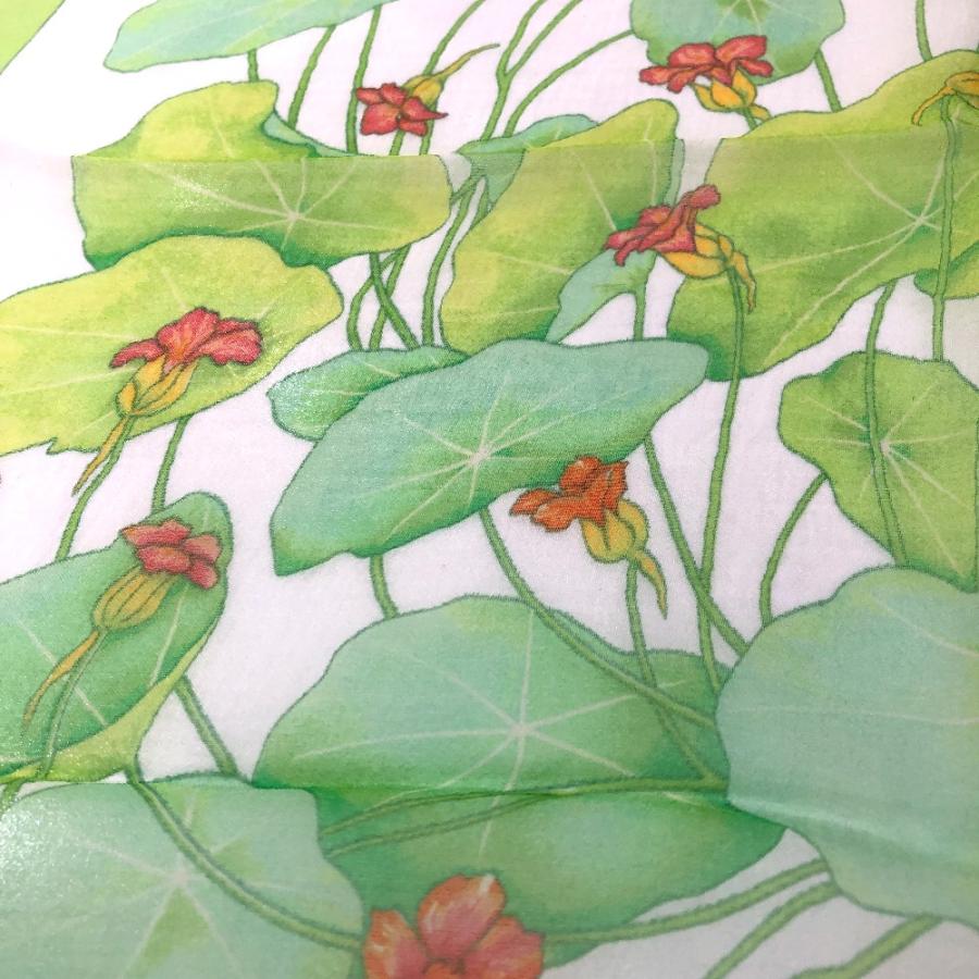 HERMES エルメス LES CAPUCINES 金蓮花 プチカレ40 ハンカチーフ スカーフ シルク グリーン レディース【中古】 | HERMES | 05