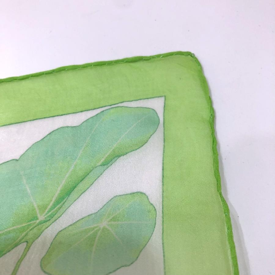 HERMES エルメス LES CAPUCINES 金蓮花 プチカレ40 ハンカチーフ スカーフ シルク グリーン レディース【中古】 | HERMES | 06