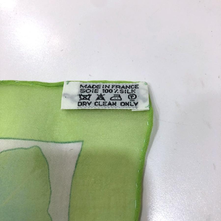 HERMES エルメス LES CAPUCINES 金蓮花 プチカレ40 ハンカチーフ スカーフ シルク グリーン レディース【中古】 | HERMES | 07