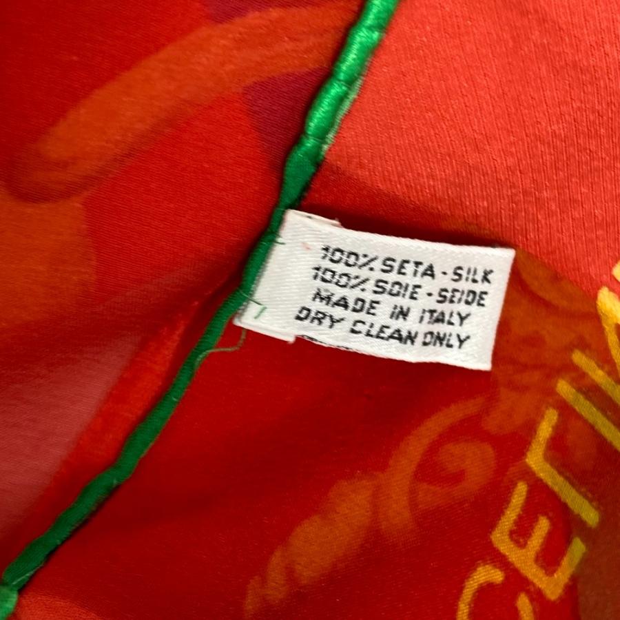 CELINE セリーヌ ヴィンテージ ジュエリーモチーフ 大判 オールドセリーヌ ショール ストール スカーフ シルク レッド レディース【中古】 | CELINE | 05