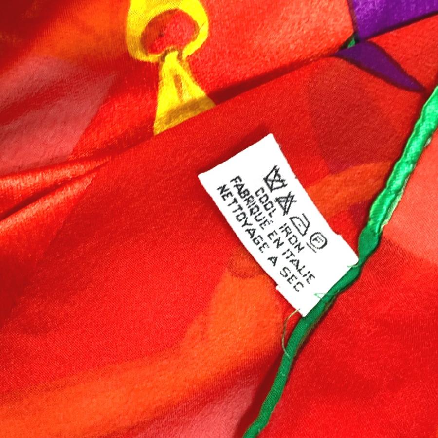 CELINE セリーヌ ヴィンテージ ジュエリーモチーフ 大判 オールドセリーヌ ショール ストール スカーフ シルク レッド レディース【中古】 | CELINE | 06