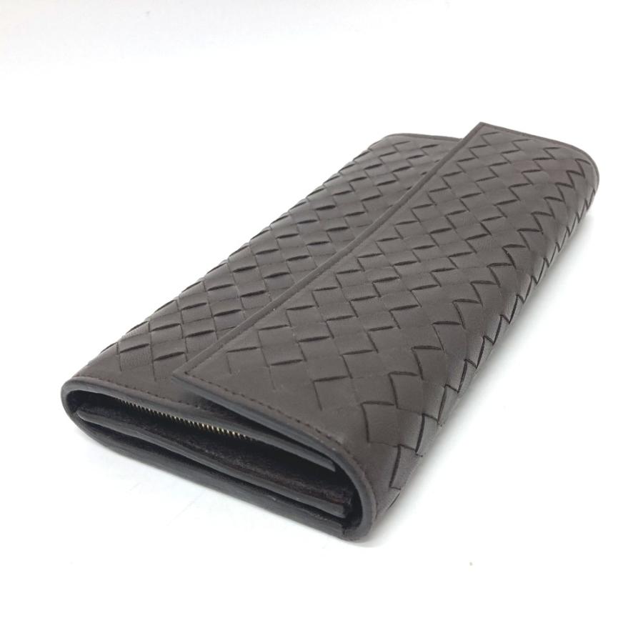 BOTTEGA VENETA ボッテガヴェネタ 150509 イントレチャート フラップ 長財布 レザー ブラウン メンズ【中古】 |  | 02