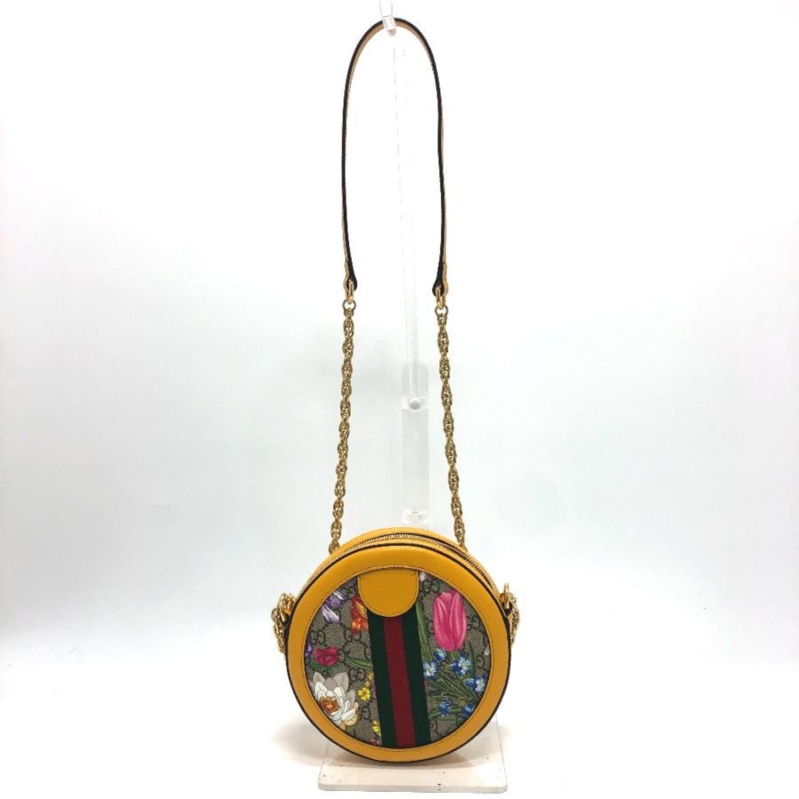GUCCI グッチ 550618 GG フローラ ウェビングライン 肩掛けバッグ ショルダーバッグ GGスプリームキャンバス イエロー レディース【中古】 | GUCCI | 01