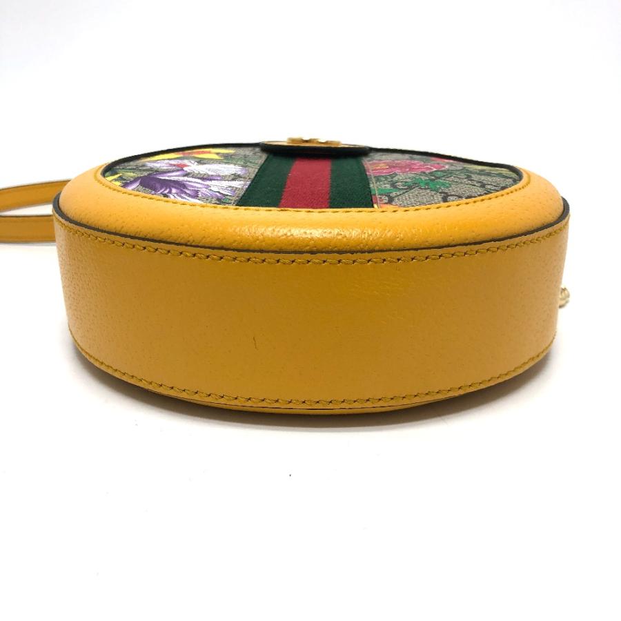 グッチ GUCCI フローラ ウェビングライン 550618 GG 肩掛けカバン ショルダーバッグ GGスプリームキャンバス イエロー GUCCI（グッチ） 550618 GG フローラ ウェビングライン 肩掛けバッグ
