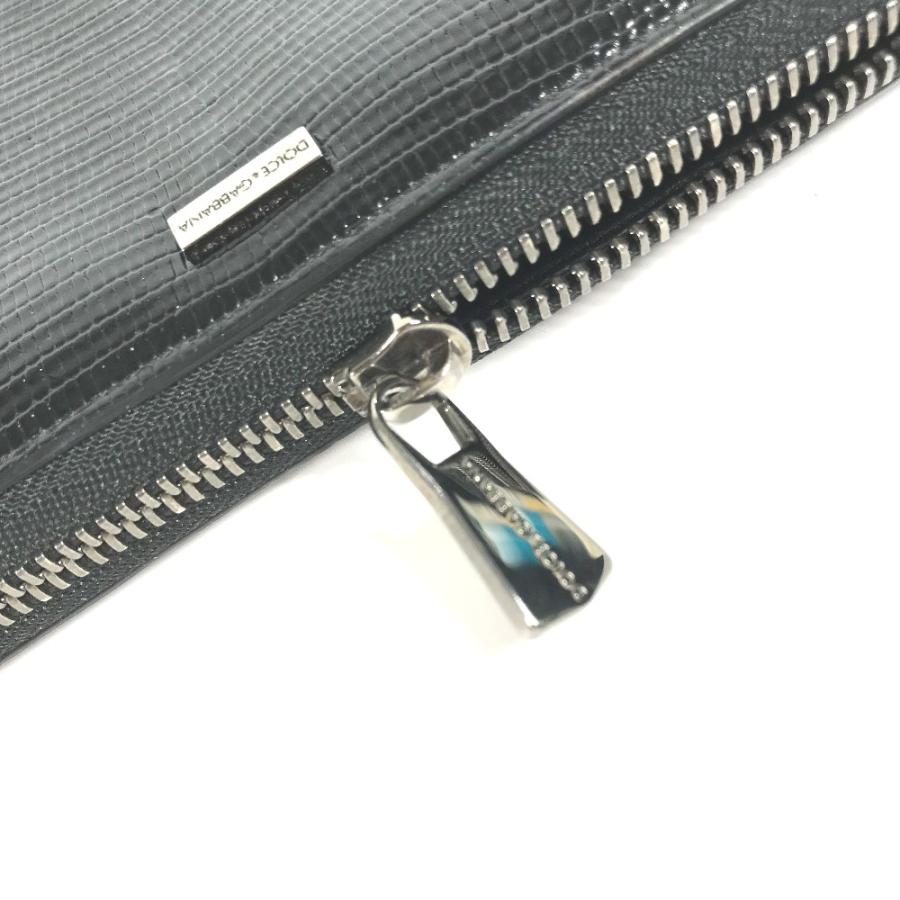 DOLCE&GABBANA ドルチェアンドガッバーナ ロゴプレート ラウンドファスナー ロングウォレット 長財布 ブラック メンズ【中古】 |  | 05