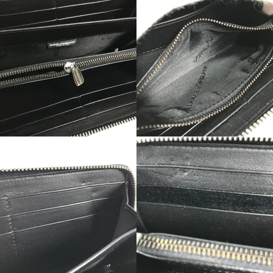 DOLCE&GABBANA ドルチェアンドガッバーナ ロゴプレート ラウンドファスナー ロングウォレット 長財布 ブラック メンズ【中古】 |  | 08