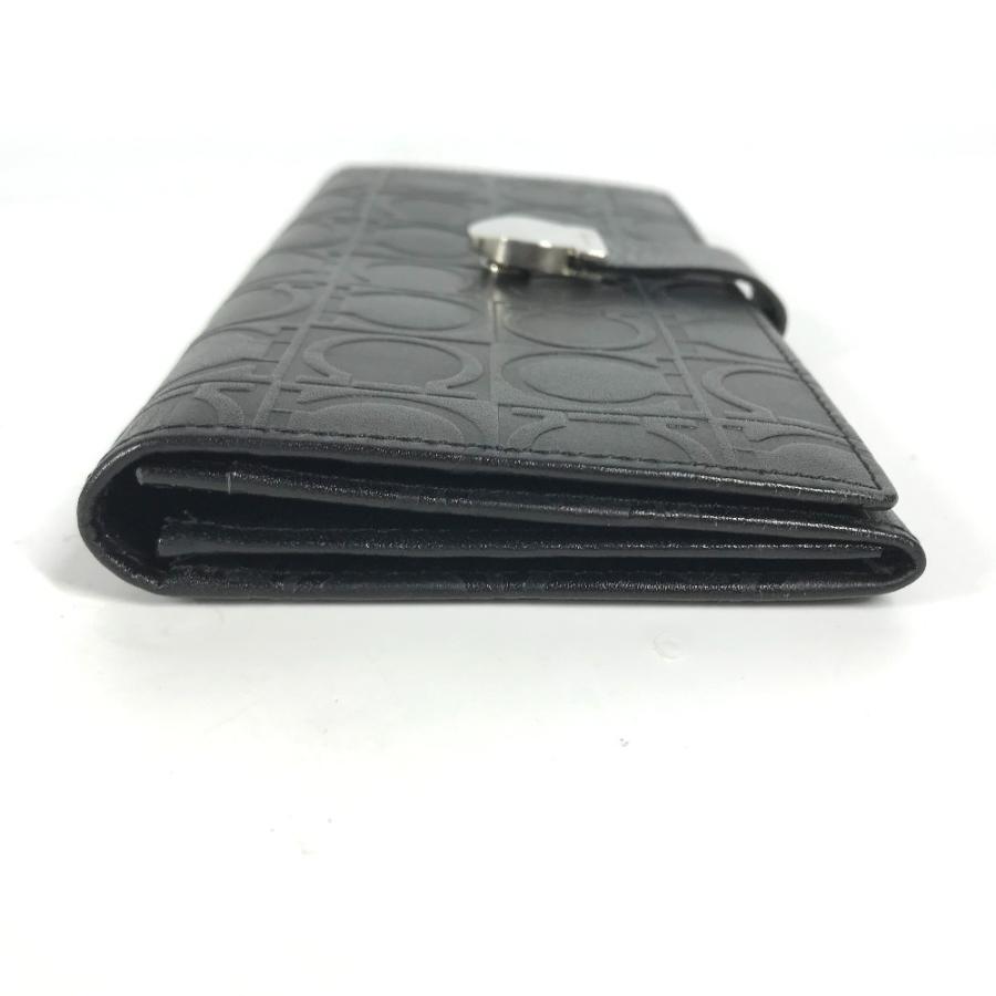 Salvatore Ferragamo サルヴァトーレフェラガモ ガンチーニ 総柄 2つ折り ロングウォレット 長財布 ブラック レディース【中古】 |  | 03