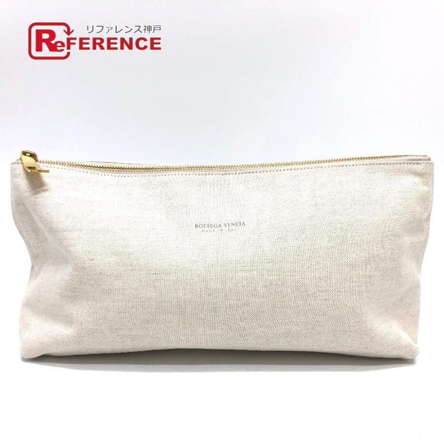 BOTTEGA VENETA ボッテガヴェネタ ロゴ ポーチ セカンドバッグ ベージュ レディース【中古】 | 