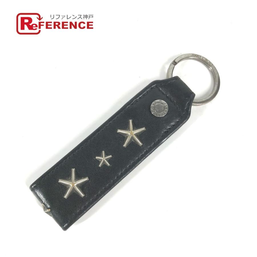 JIMMY CHOO ジミーチュウ スタースタッズ キーホルダー アクセサリー WARWICK ブラック×シルバー金具 レディース【中古】 | 
