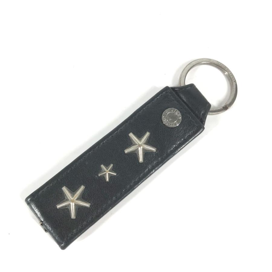 JIMMY CHOO ジミーチュウ スタースタッズ キーホルダー アクセサリー WARWICK ブラック×シルバー金具 レディース【中古】 |  | 01