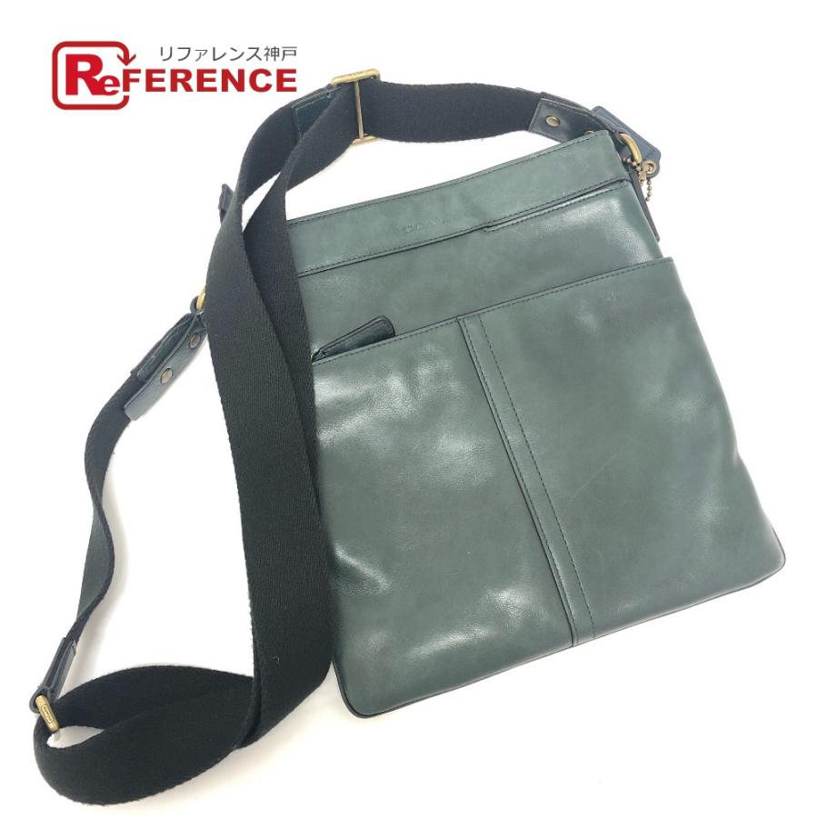 COACH コーチ 70710 フラット 斜め掛け 肩掛け カバン ショルダーバッグ グリーン メンズ【中古】 | COACH