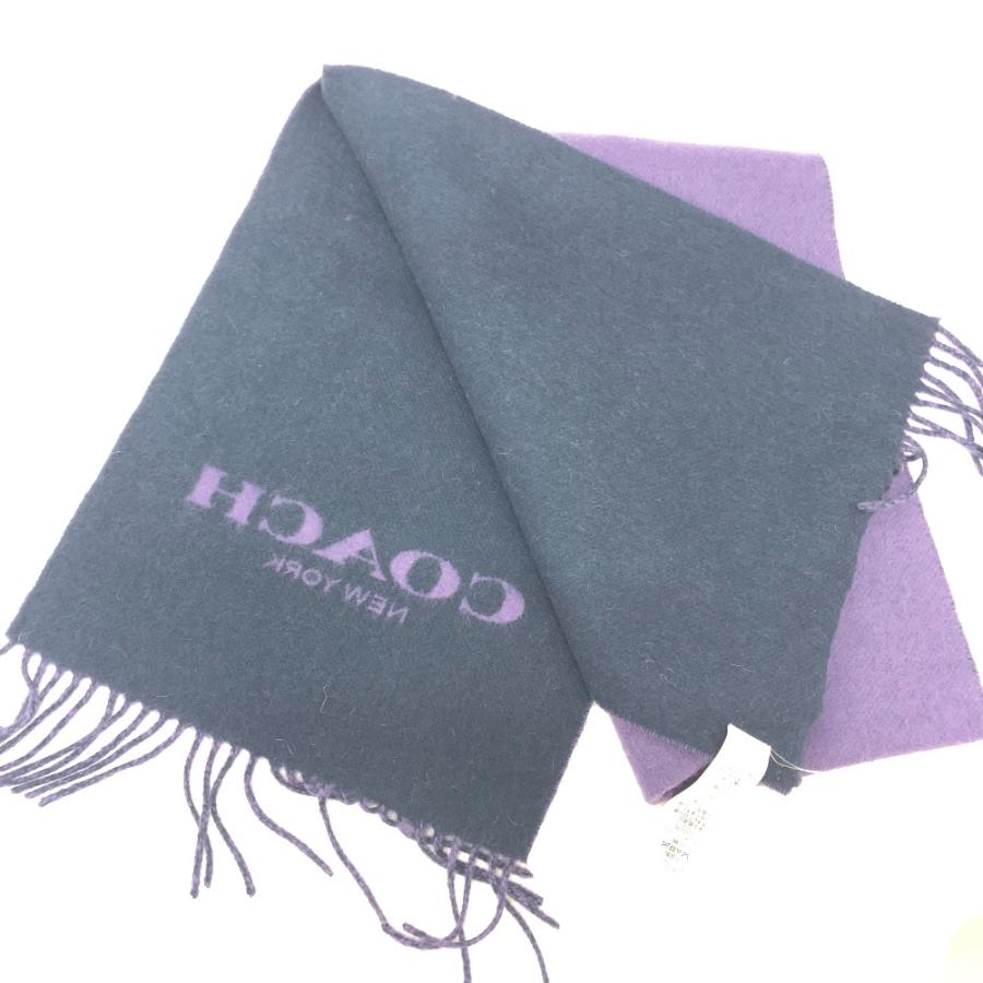 COACH コーチ F56209 VIO マフラー ダブル フェイス アパレル マフラー マフラー パープル レディース【中古】 | COACH | 02