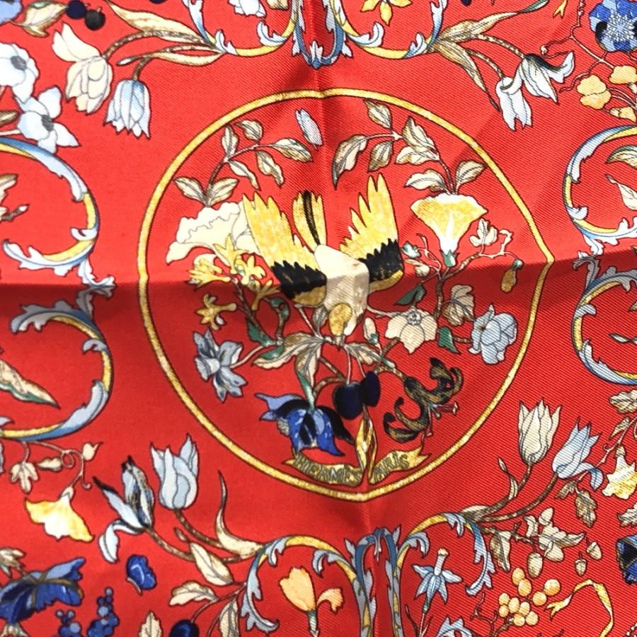 新品同様 HERMES エルメス プチカレ 東洋の石と西洋の石細工 スカーフ ファッション小物 ポケットチーフ ハンカチ レッド×ブルー 【中古】 | HERMES | 07