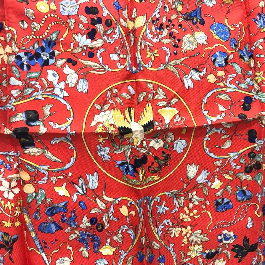 新品同様 HERMES エルメス プチカレ 東洋の石と西洋の石細工 スカーフ ファッション小物 ポケットチーフ ハンカチ レッド×ブルー 【中古】 | HERMES | 08
