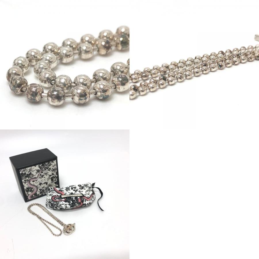 GUCCI グッチ 216435  ダブルG ボールチェーン アクセサリー ネックレス シルバー レディース【中古】 | GUCCI | 09