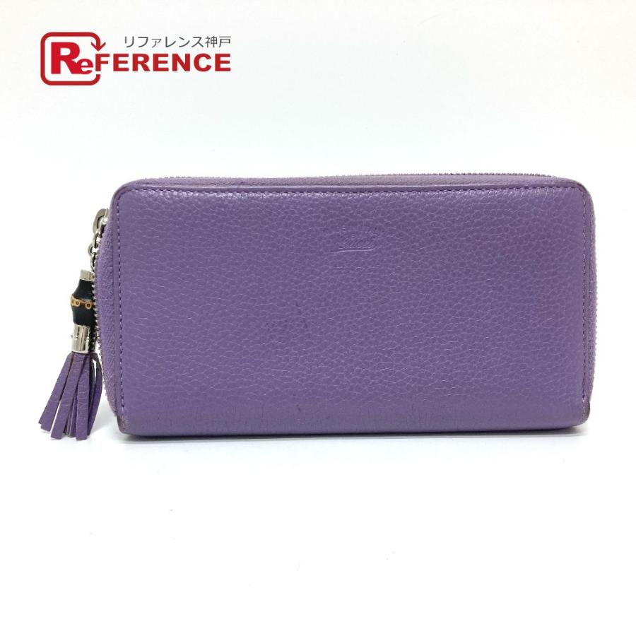 GUCCI グッチ 307984 バンブータッセル ラウンドファスナー 長財布 パープル レディース【中古】 | GUCCI