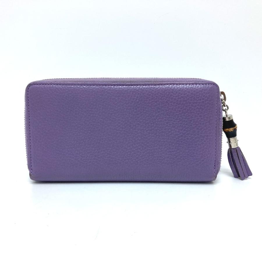 GUCCI グッチ 307984 バンブータッセル ラウンドファスナー 長財布 パープル レディース【中古】 | GUCCI | 01