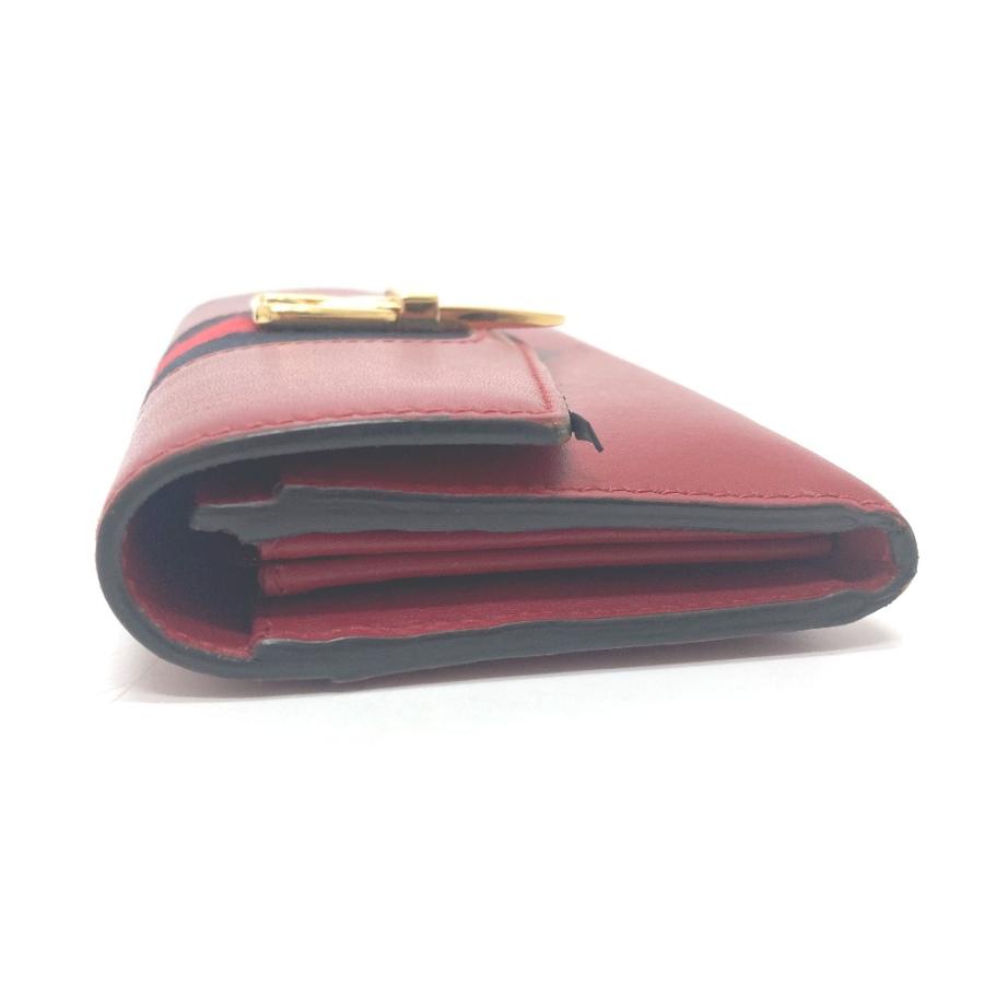 GUCCI グッチ 476084 シルヴィ コンチネンタル 二つ折り財布 ウォレット シェリーライン 長財布 レッド レディース【中古】 | GUCCI | 02