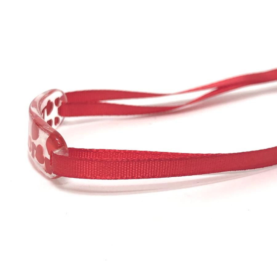 Dior ディオール ロゴ ハート プレート アクセサリー 首輪 首飾り チョーカー クリア×レッド レディース【中古】 |  | 05