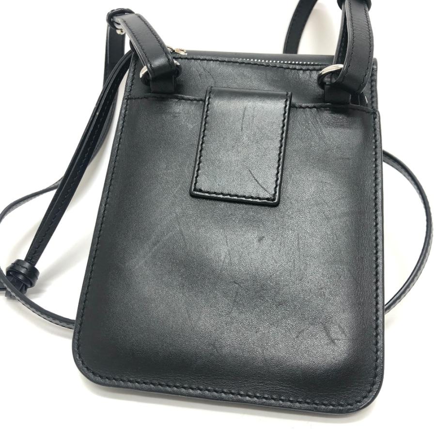 LOEWE ロエベ ロゴ ガゼットフラット クロスボディ ポシェット ショルダーバッグ ブラック レディース【中古】 | LOEWE | 02