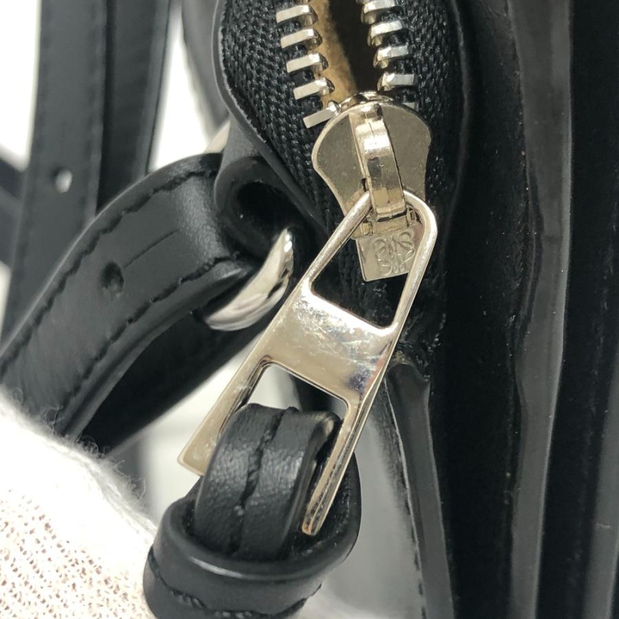 LOEWE ロエベ ロゴ ガゼットフラット クロスボディ ポシェット ショルダーバッグ ブラック レディース【中古】 | LOEWE | 06