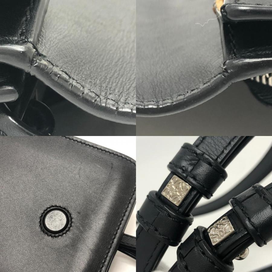LOEWE ロエベ ロゴ ガゼットフラット クロスボディ ポシェット ショルダーバッグ ブラック レディース【中古】 | LOEWE | 09