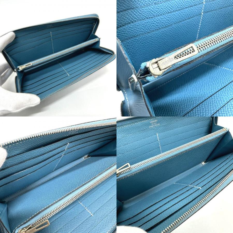 HERMES エルメス アザップロング クラシック ラウンド 財布 ロングウォレット 長財布 ブルージーン レディース【中古】 | HERMES | 08
