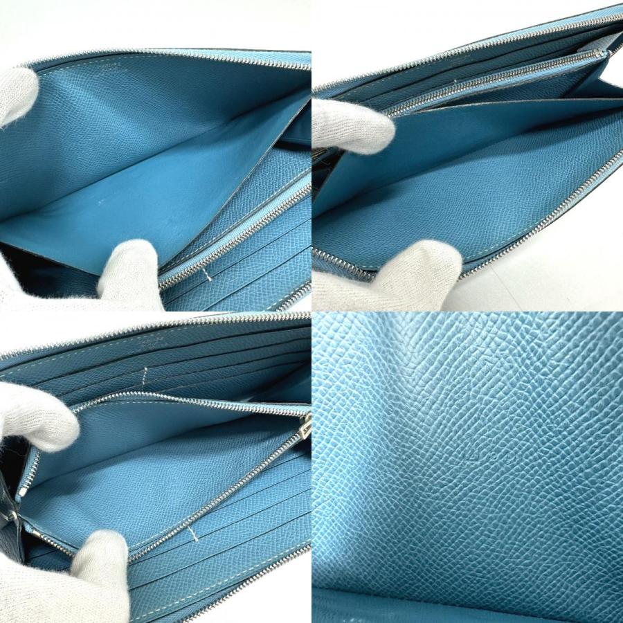 HERMES エルメス アザップロング クラシック ラウンド 財布 ロングウォレット 長財布 ブルージーン レディース【中古】 | HERMES | 09