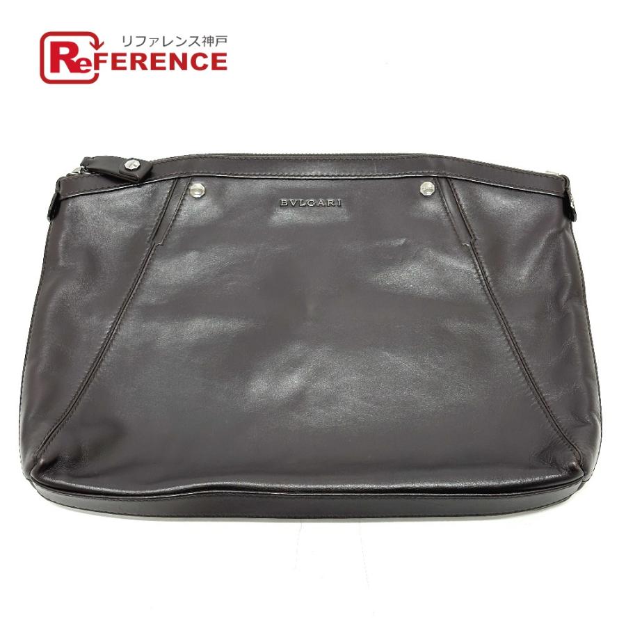 BVLGARI ブルガリ ロゴ カバン セカンドバッグ クラッチバッグ ブラウン メンズ【中古】 | BVLGARI