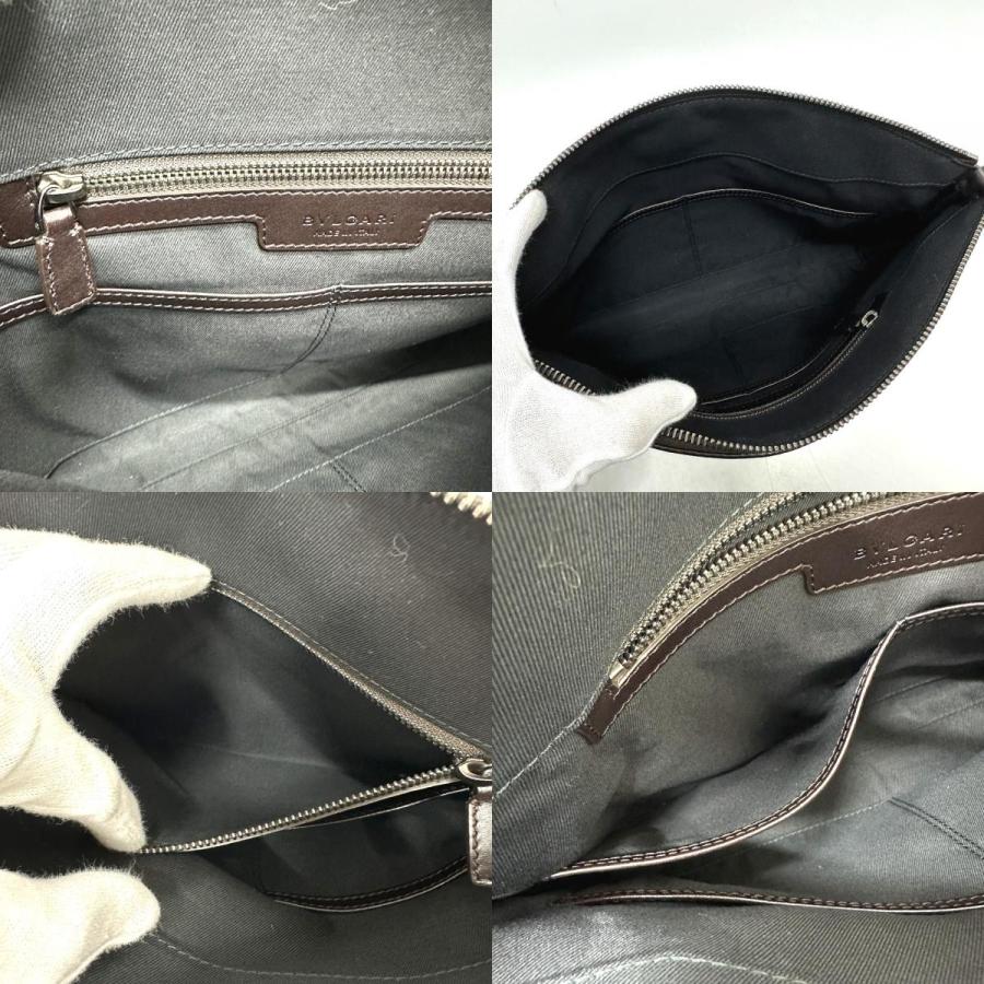 BVLGARI ブルガリ ロゴ カバン セカンドバッグ クラッチバッグ ブラウン メンズ【中古】 | BVLGARI | 08