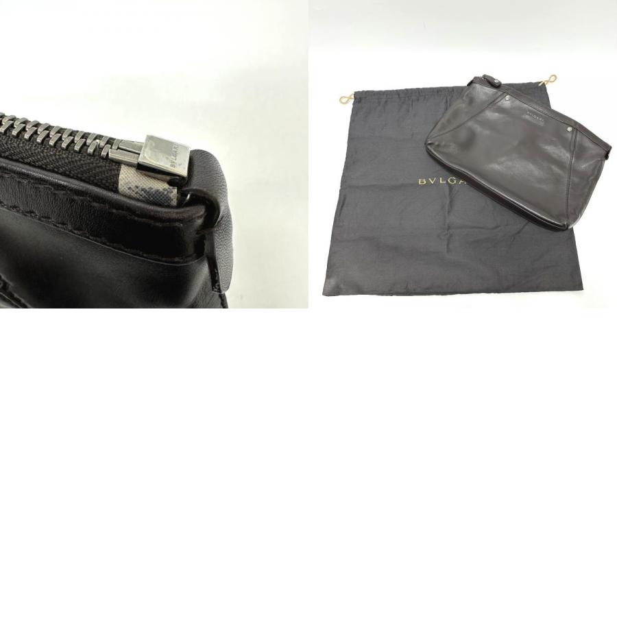 BVLGARI ブルガリ ロゴ カバン セカンドバッグ クラッチバッグ ブラウン メンズ【中古】 | BVLGARI | 09