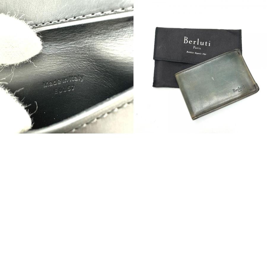 Berluti ベルルッティ ロゴ 2つ折り短財布 ミニウォレット 小物 コンパクト 2つ折り財布 ブルー系 メンズ【中古】 |  | 09