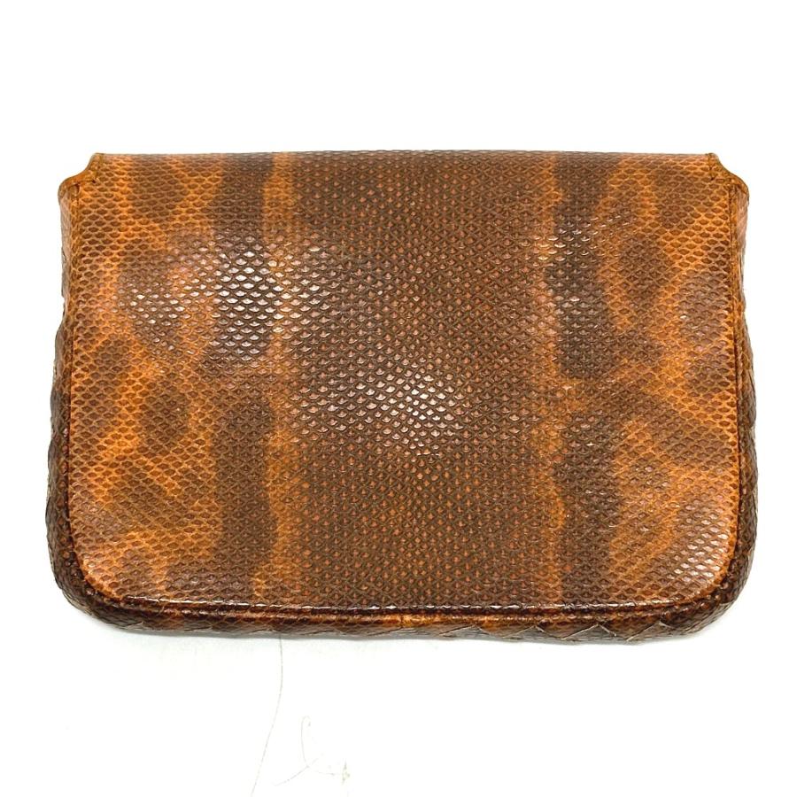 BOTTEGA VENETA ボッテガヴェネタ 型押し ターンロック 小物入れ 収納ポーチ ミニ ポーチ オレンジ レディース【中古】 |  | 01