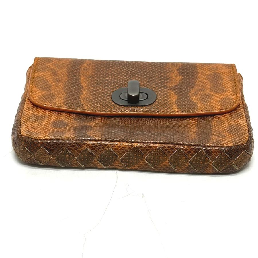 BOTTEGA VENETA ボッテガヴェネタ 型押し ターンロック 小物入れ 収納ポーチ ミニ ポーチ オレンジ レディース【中古】 |  | 02