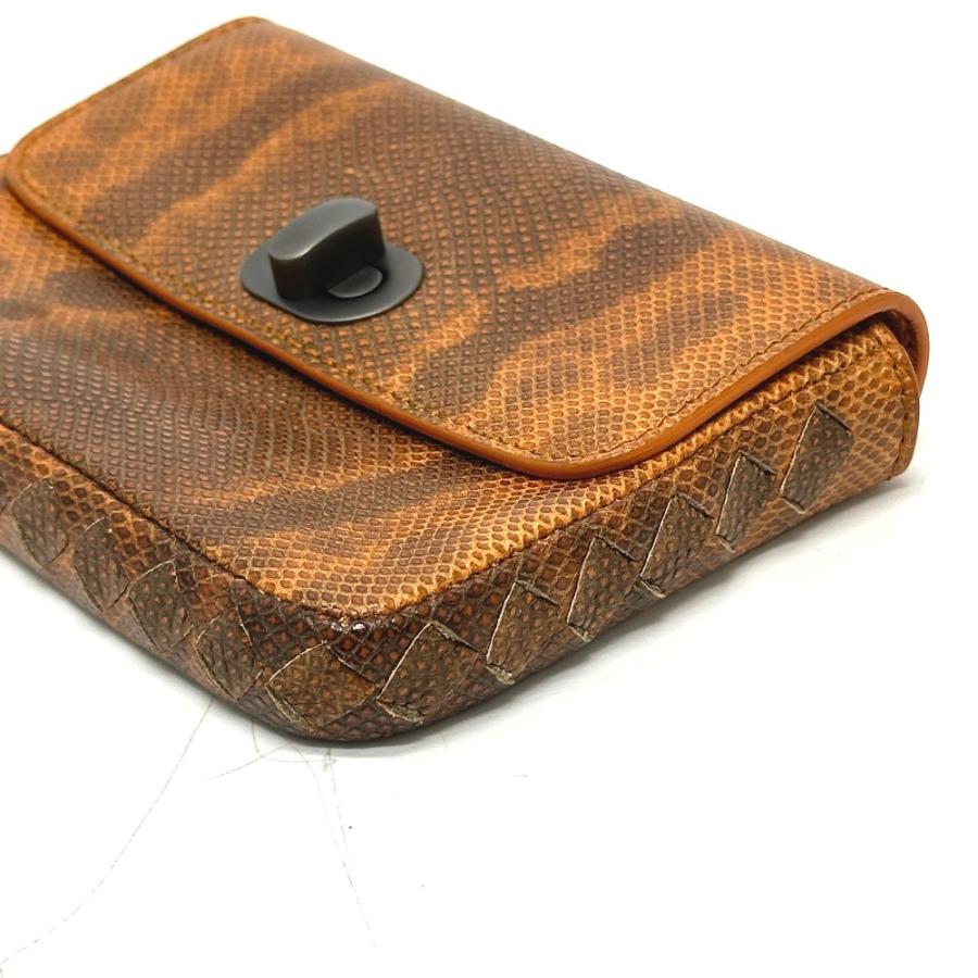 BOTTEGA VENETA ボッテガヴェネタ 型押し ターンロック 小物入れ 収納ポーチ ミニ ポーチ オレンジ レディース【中古】 |  | 03